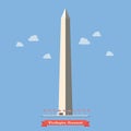 Washington monument in flat style Royalty Free Stock Photo