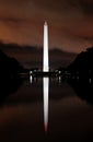 Washington Monument lit up at night Royalty Free Stock Photo