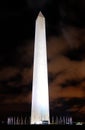 Washington Monument lit up at night Royalty Free Stock Photo