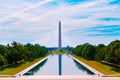 Washington Monument morning reflecting pool Royalty Free Stock Photo