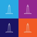 Washington monument obelisk outline icon. Elements of independence day illustration icon