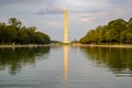 Washington Monument on the Reflecting Pool in Washington, D.C. at sunset Royalty Free Stock Photo
