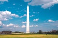 Washington monument on sunny day with blue sky background Royalty Free Stock Photo