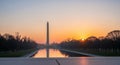 Washington Monument Sunrise Reflection Royalty Free Stock Photo