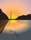 Washington monument sunset Royalty Free Stock Photo