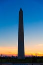 Washington Monument sunset in DC USA Royalty Free Stock Photo