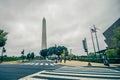 Washington monument towers above washington dc near smithsonian Royalty Free Stock Photo