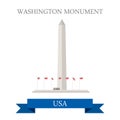 Washington Monument United States. Flat cartoon st Royalty Free Stock Photo