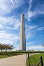 Washington Monument USA American Landmark Outdoors Blue Sky Clouds Daylight Architecture Obelisk Royalty Free Stock Photo