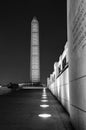 Washington Monument, and World War II Memorial Royalty Free Stock Photo