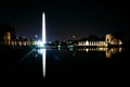 The Washington Monument and World War II Memorial reflecting in Royalty Free Stock Photo