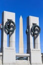 Washington Monument and the WWII memorial. Royalty Free Stock Photo