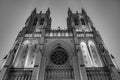 Washington National Cathedral on a foggy night Royalty Free Stock Photo