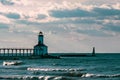 Washington Park LightHouse in Michigan City on a fall evening on 9/26/2018 Royalty Free Stock Photo