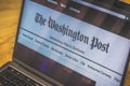 The Washington Post landing page on computer screen