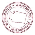 Washington round rubber stamp with us state map.