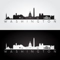 Washington skyline silhouette Royalty Free Stock Photo