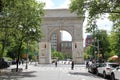 The Washington Square Arch, at the park`s northern gateway, New York, NY, USA
