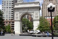 The Washington Square Arch, at the park`s northern gateway, New York, NY, USA