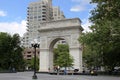 The Washington Square Arch, at the park`s northern gateway, New York, NY, USA