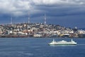 Washington State Ferry Cruises By Queen Anne Hill Royalty Free Stock Photo