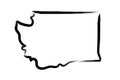 Washington state hand drawn vector map Royalty Free Stock Photo