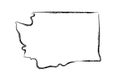 Washington state map outline concept sketch Royalty Free Stock Photo