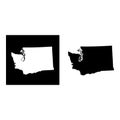 Washington state map silhouettes Royalty Free Stock Photo