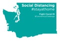 Washington state map with Social Distancing stayathome tag