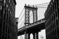 Washington Street and the Manhattan Bridge, in DUMBO, Brooklyn, New York City