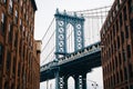 Washington Street and the Manhattan Bridge, in DUMBO, Brooklyn, New York City