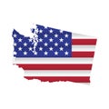 Washington US state flag map vector isolated Royalty Free Stock Photo