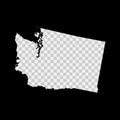 Washington US state stencil map. Laser cutting template on transparent background. Vector illustration. Royalty Free Stock Photo