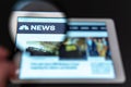 NBC News website homepage on the tablet screen. NBC News channel logo Royalty Free Stock Photo