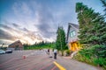 Washington, USA - August 16, 2017: Paradise Inn hotel and restaurant in Mount Rainier National Park Royalty Free Stock Photo