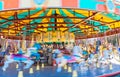 Colorful carousel in rotation in Washington DC public park Royalty Free Stock Photo