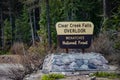 Washington, USA - MAY 01, 2018: - Information sign Clear Creek Falls Overlook, Wenatchee National Forest, US Royalty Free Stock Photo