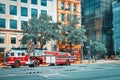 Washington, USA, urban cityscape, large fire truck on Pennsylvania Ave NW