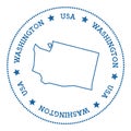Washington vector map sticker.
