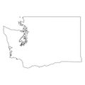 Washington WA State Border USA Map Outline