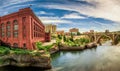 Washington Water Power building and the Monroe Street Bridge in Spokane Royalty Free Stock Photo