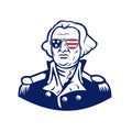 Washington Wearing Sunglasses USA Flag Mascot Royalty Free Stock Photo