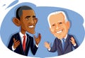 WashingtonÃÂ¸ USA, March 14, Barak Obama and Joe Biden Vector Caricature Royalty Free Stock Photo