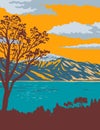 Washoe Lake State Park on Shore of Washoe Lake in Washoe County Nevada USA WPA Poster Art