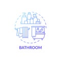 Washroom blue gradient concept icon