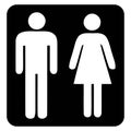 Washroom and restroom sign
