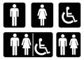 Washroom sign - restroom symbol drawing by illustration Royalty Free Stock Photo