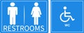 Washroom Sign Restrooms identification Board Toilet sign, wheel chair sign WC sign icon Royalty Free Stock Photo