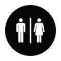 Washroom sign vector with man and woman symbol in a glyph pictogram