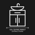 Washstand pixel perfect white linear icon for dark theme Royalty Free Stock Photo